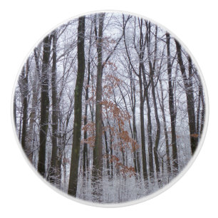 Schneebedeckte Wälder Winterlandschaft Fotografie Keramikknauf