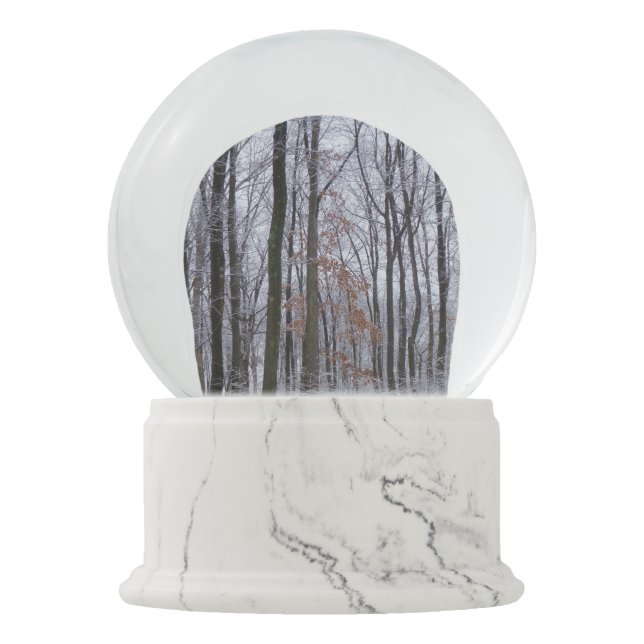 Schneebedeckte Wälder Winterlandschaft Fotografie Schneekugel (Vorderseite)