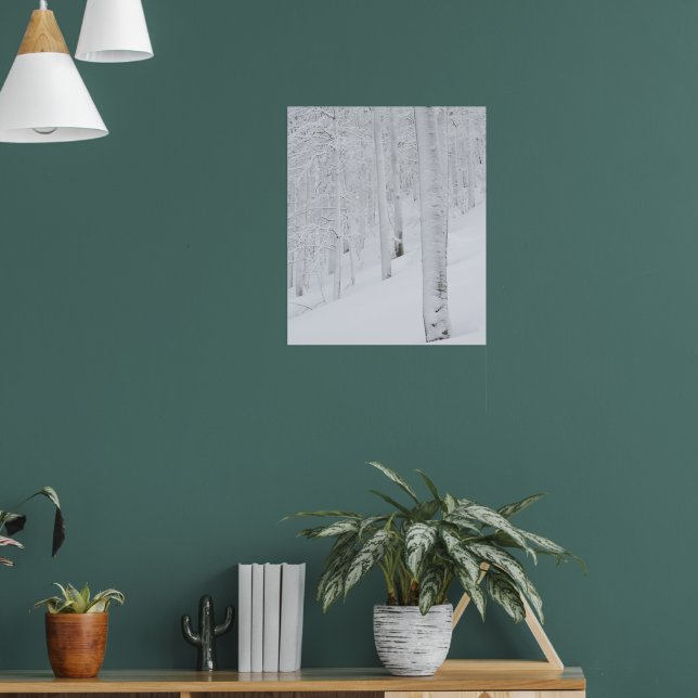 Schneebedeckte Waldwunder Poster (Wohnzimmer 1)