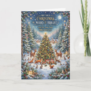 Schneebedeckte Weihnachtsbaum-Grußkarte Karte