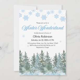 Schneebedeckte Winter Wonderland Schneeflocken Bra Einladung