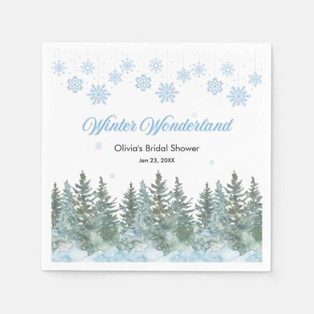 Schneebedeckte Winter-Wunderland-Schneeflocken-Bra Serviette (Vorderseite)