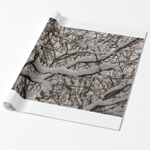 Schneebedeckte Zweige Geschenkpapier