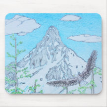 Schneebedeckter Berg & Adler