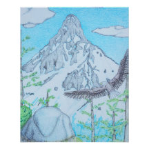 Schneebedeckter Berg & Adler