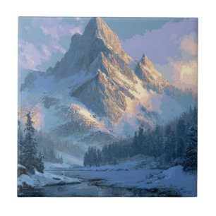Schneebedeckter Berg Fliese