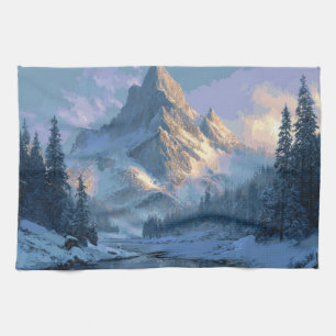 Schneebedeckter Berg Geschirrtuch