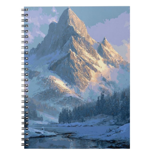 Schneebedeckter Berg Notizblock (Vorderseite)