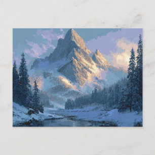 Schneebedeckter Berg Postkarte