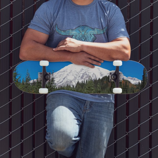 Schneebedeckter Berg Rainier Landschaft Skateboard (Außenbereich 3)