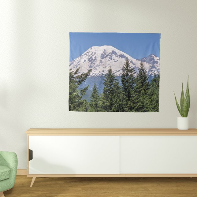 Schneebedeckter Berg Rainier Landschaft Wandteppich (In Situ (Cabinet))