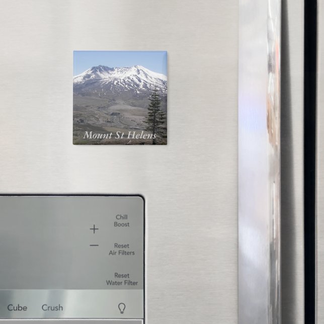 Schneebedeckter Berg St Helens Vulkan Magnet (In Situ (Kühlschrank))