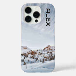 Schneebedeckter Berg unter brillantem, klaren Himm iPhone 16 Pro Hülle