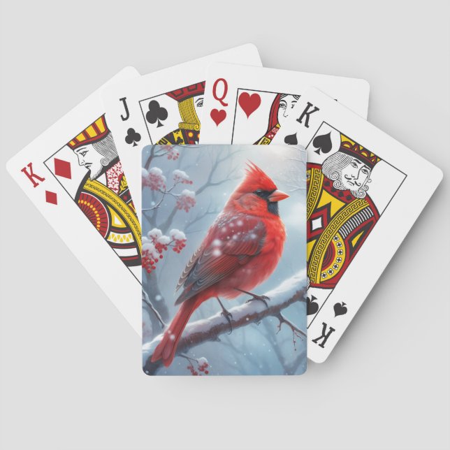 Schneebedeckter Kardinal, Karten für Kardinal, Kar Spielkarten (Rückseite)