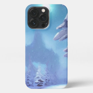 Schneebedeckter Wald unter einem hellen Wintermond iPhone 13 Pro Hülle