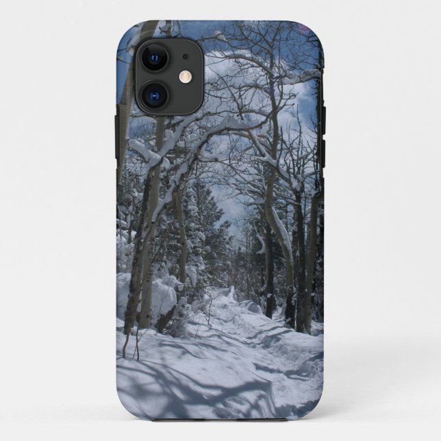 Schneebedeckter Weg durch die Felswand Case-Mate iPhone Hülle (Rückseite)