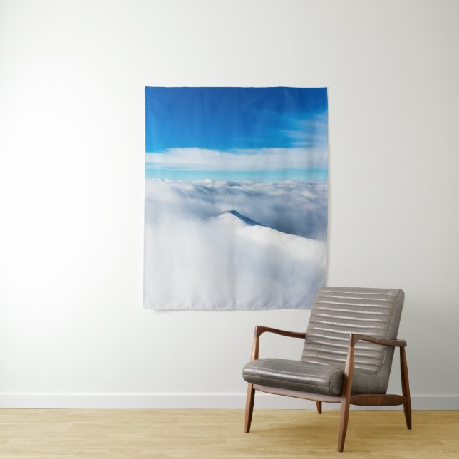 Schneebedeckter Winterberg Wandteppich (Beispiel)