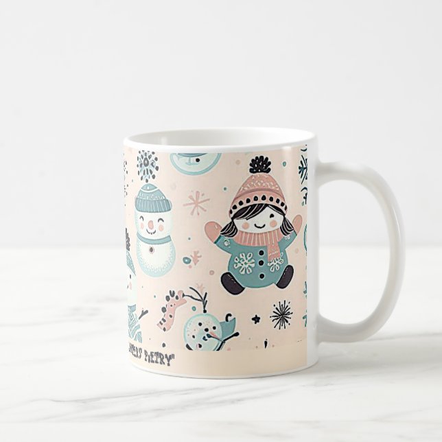 schneebedecktes Wintermuster Kaffeetasse (Rechts)