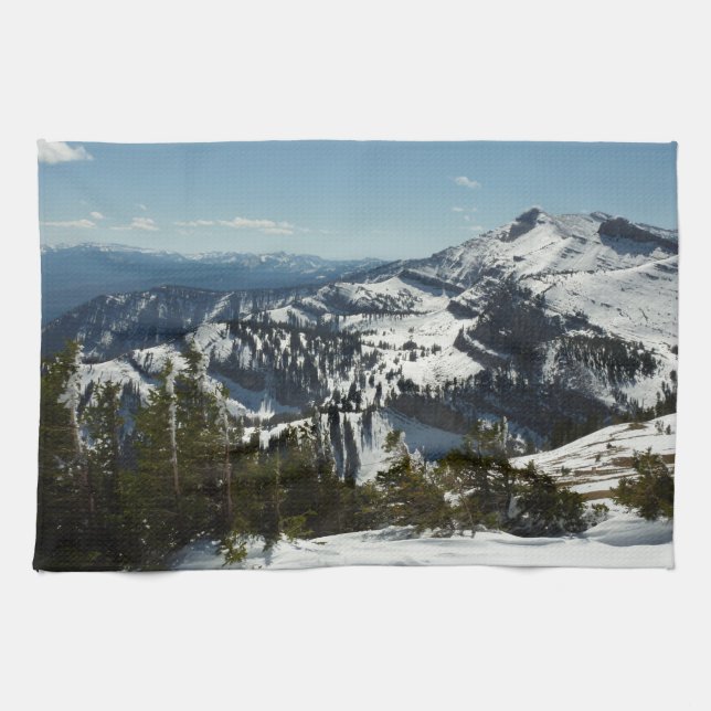 Schneebedeckungen des Grand Teton Mountains II Fot Geschirrtuch (Horizontal)