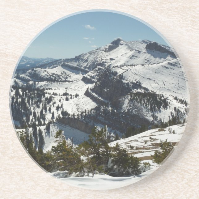 Schneebedeckungen des Grand Teton Mountains II Fot Getränkeuntersetzer (Vorne)