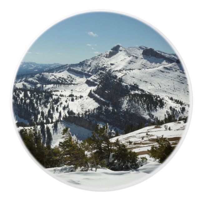 Schneebedeckungen des Grand Teton Mountains II Fot Keramikknauf (Vorderseite)