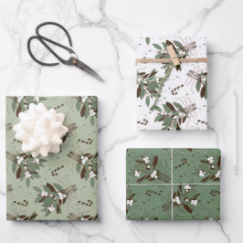 Schneebeeren Geschenkpapier Set