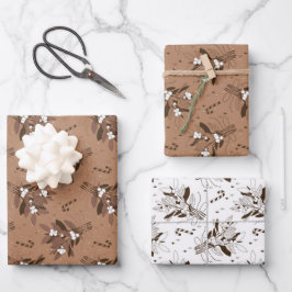 Schneebeeren Geschenkpapier Set