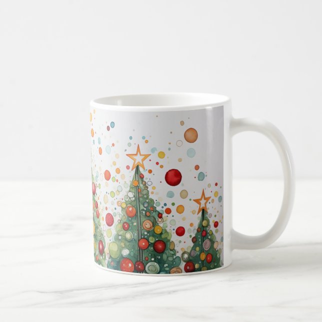Schneebeete Pine Tree Winterlandschaft Kaffeetasse (Rechts)