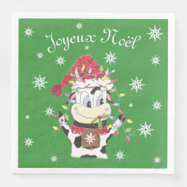 Schneebell die Kuh und die Xmas Lampen Papier Serv Serviette