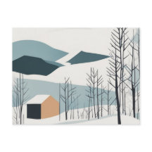 Schneeberg Abstrakt Postkarte Winterurlaub