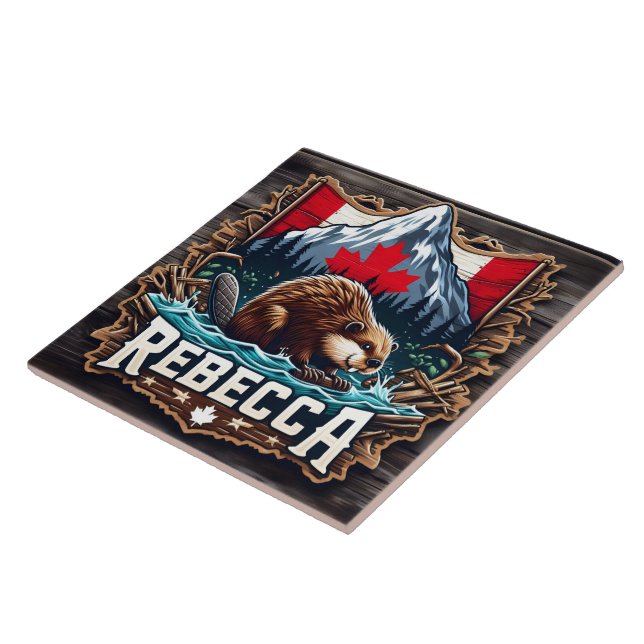 Schneeberg, Biber, kanadische Flagge Fliese (Seite)