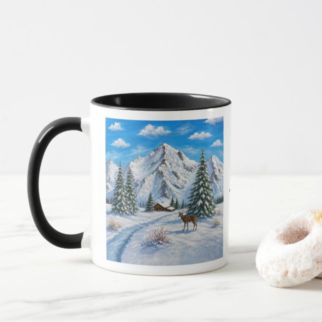 Schneeberg-Frostglas-Tasse Tasse (Mit Donut)