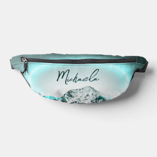 Schneeberg mysteriös blaues Neonlicht-Monogramm Bauchtasche