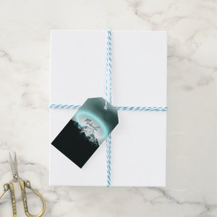 Schneeberg mysteriös blaues Neonlicht-Monogramm Geschenkanhänger
