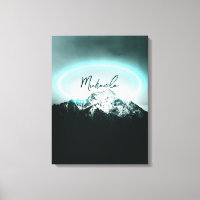 Schneeberg mysteriös blaues Neonlicht-Monogramm