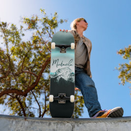 Schneeberg mysteriös blaues Neonlicht-Monogramm Skateboard