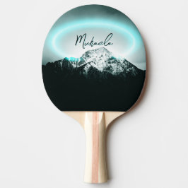 Schneeberg mysteriös blaues Neonlicht-Monogramm Tischtennis Schläger