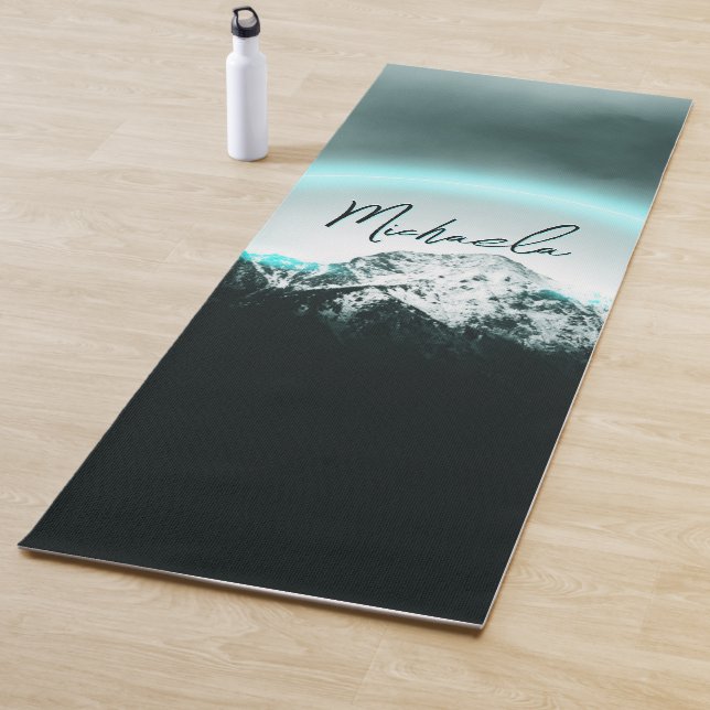 Schneeberg mysteriös blaues Neonlicht-Monogramm Yogamatte (Beispiel)