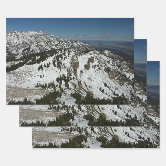 Schneeberge Gipfel des Großen Tetons I Fotografie Geschenkpapier Set (Set)