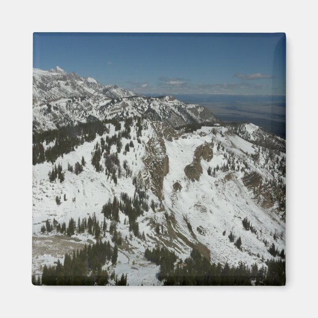 Schneeberge Gipfel des Großen Tetons I Fotografie Magnet (Vorne)