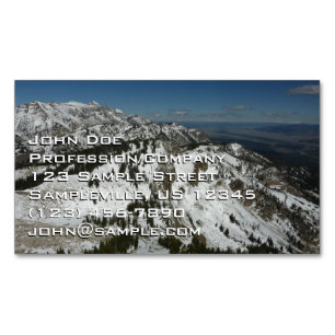 Schneeberge Gipfel des Großen Tetons I Fotografie Magnetische Visitenkarte