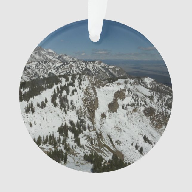 Schneeberge Gipfel des Großen Tetons I Fotografie Ornament (Vorderseite)