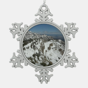 Schneeberge Gipfel des Großen Tetons I Fotografie Schneeflocken Zinn-Ornament