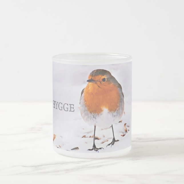 Schneeberge mit einem niedlichen Rotkehlvogel Mattglastasse (Mittel)