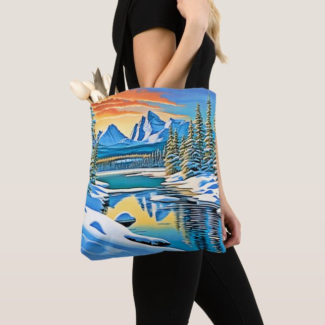 Schneeberge Reflektion Tasche (Von Nahem)