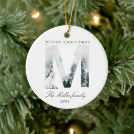 Schneeberge Waldtiere Urlaub Keramik Ornament