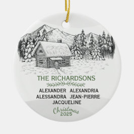 Schneebergische Winterholzkabine X 5 Keramik Ornament
