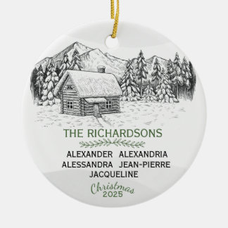 Schneebergische Winterholzkabine X 5 Keramik Ornament