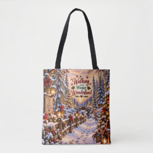 Schneebescheidener Weihnachts-Einkaufsbeutel Tasche