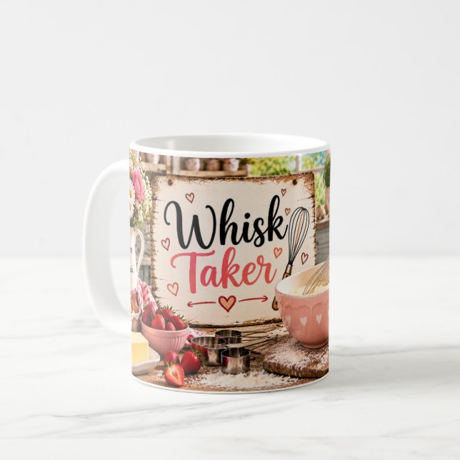 Schneebesen Pink Backmug Kaffeetasse (Vorderseite Links)